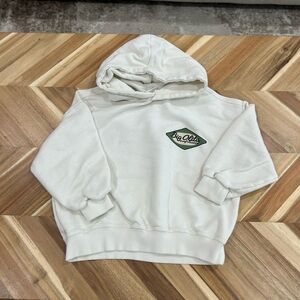 Zara Kids Off-White Hoodie with Green Logo Pre owned.